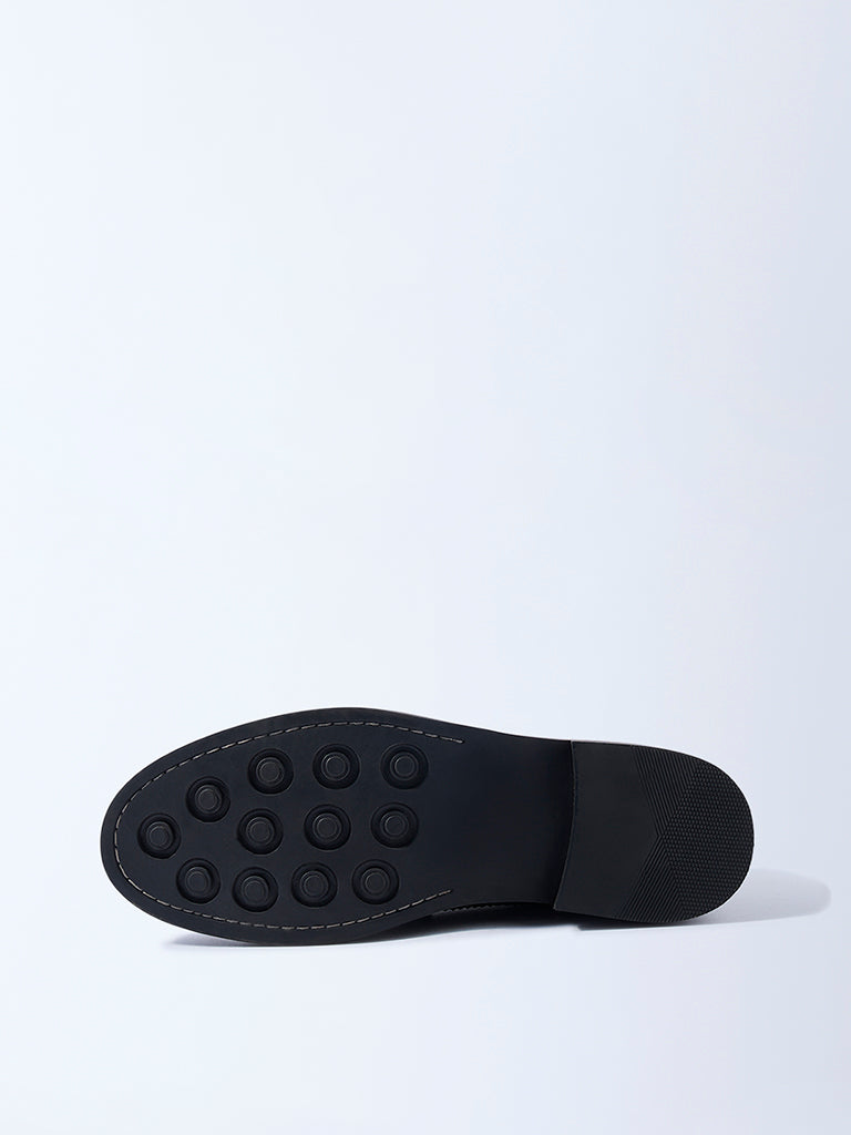 SOLEPLAY Black Perforated Brogues Leather Shoes