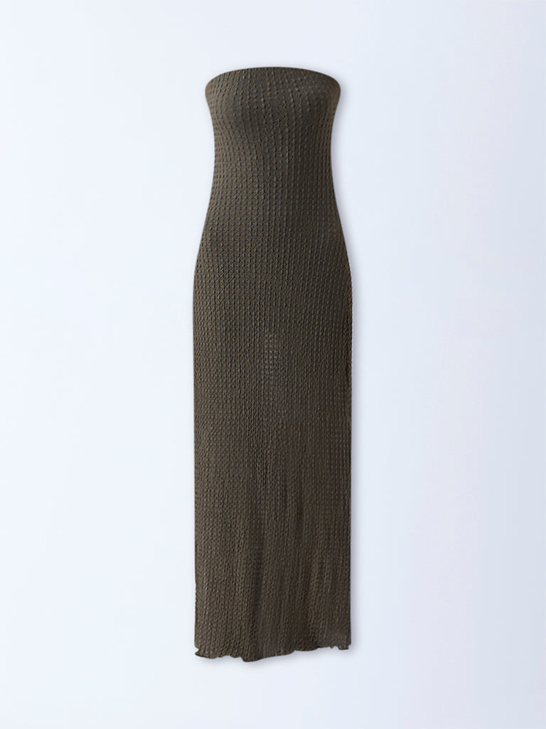 Nuon Olive Textured Tube Dress