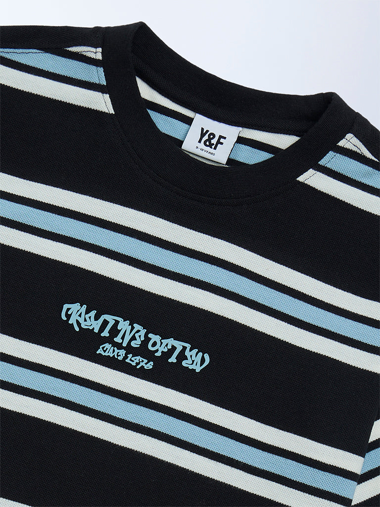 Boys Multicolour Striped T-Shirt
