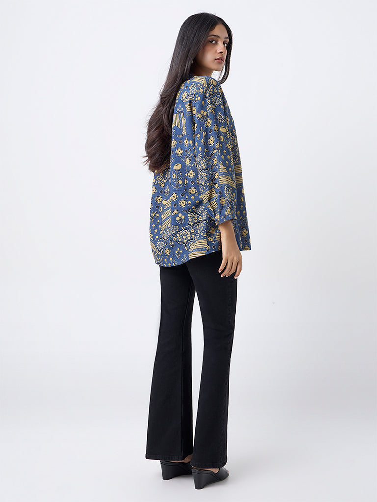 Utsa Dusty Blue Printed Tunic