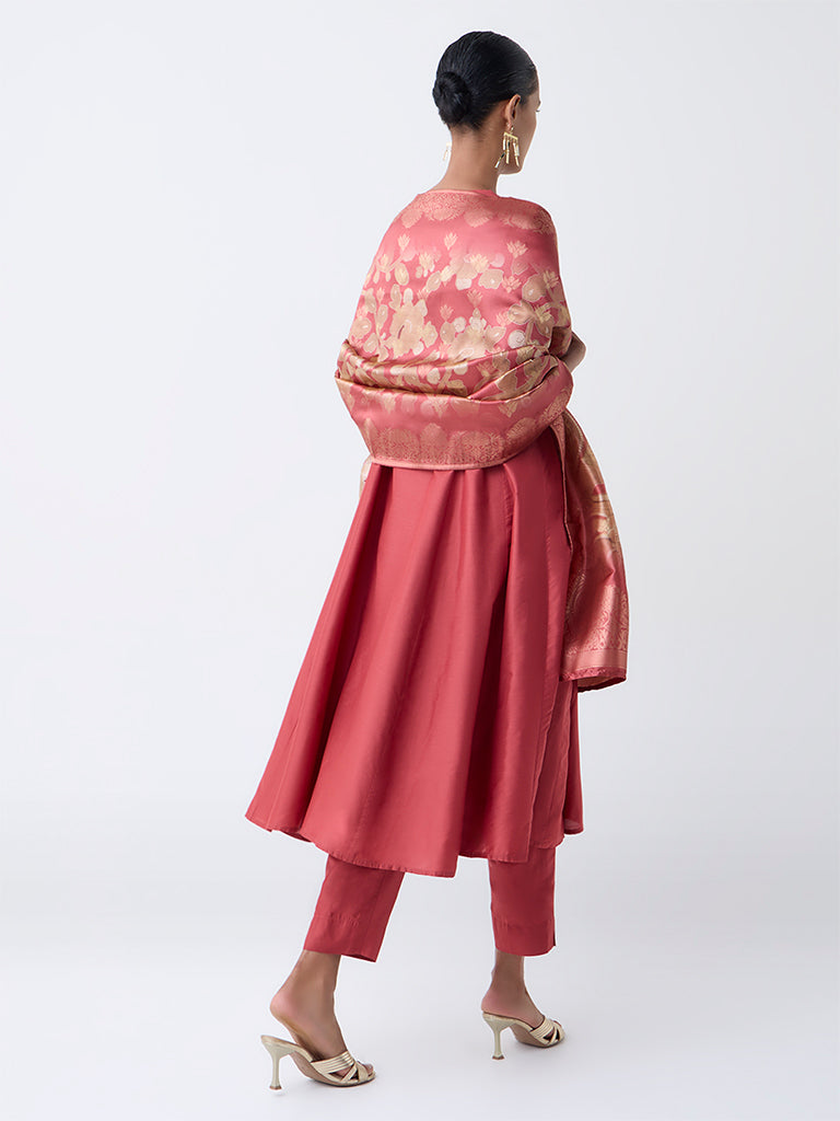 Vark Coral Anarkali Ethnic Set