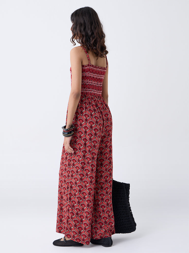 Bombay Paisley Red Printed Jumpsuit