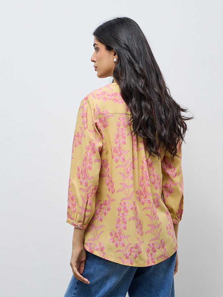 Utsa Yellow Floral Printed Tunic