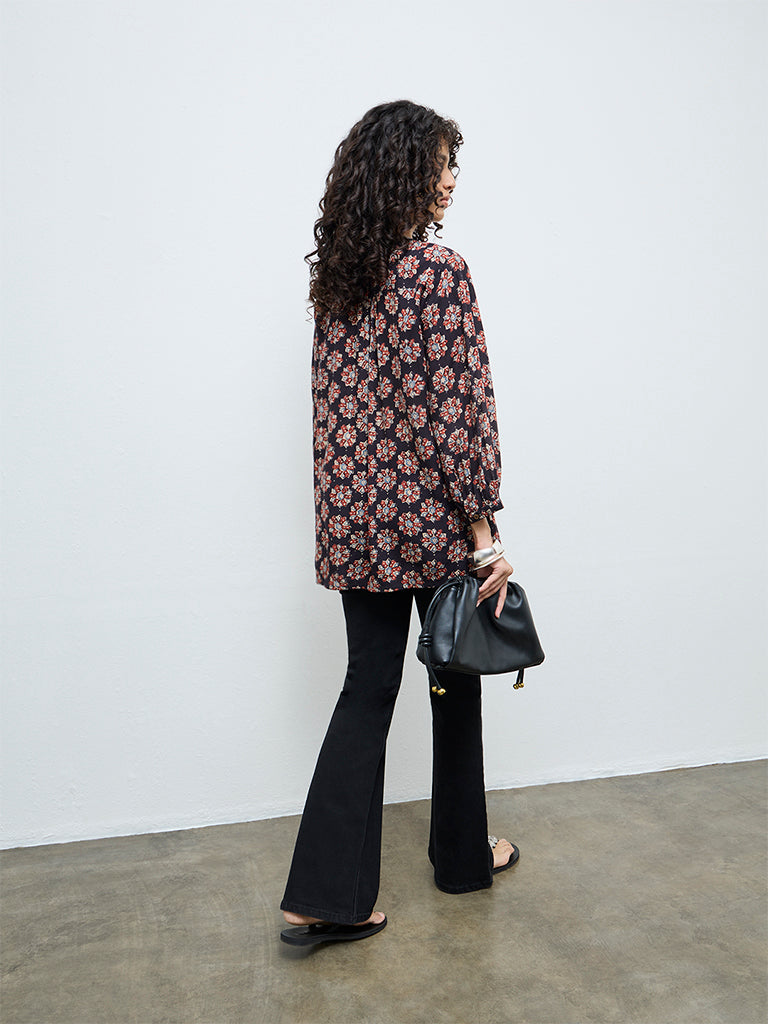 Utsa Black Printed Tunic