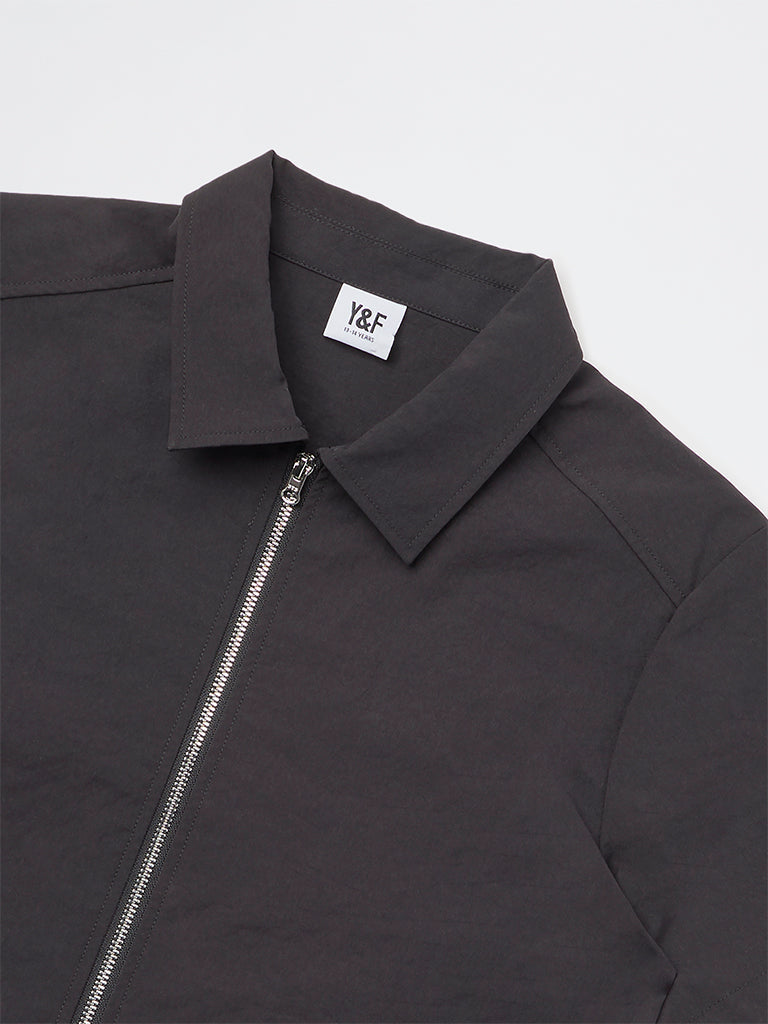 Y&F Kids Girls Black Solid Shirt