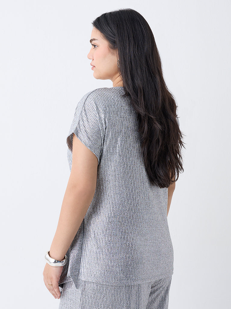 Gia Silver Shimmer Detailed Top