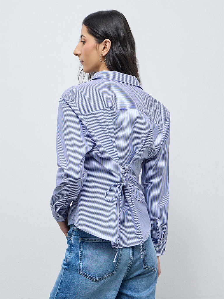 Nuon Blue Striped Cotton Shirt
