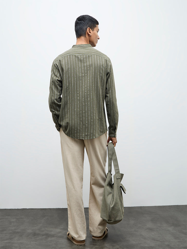 ETA Light Beige Relaxed-Fit Mid-Rise Cotton-Blend Chinos