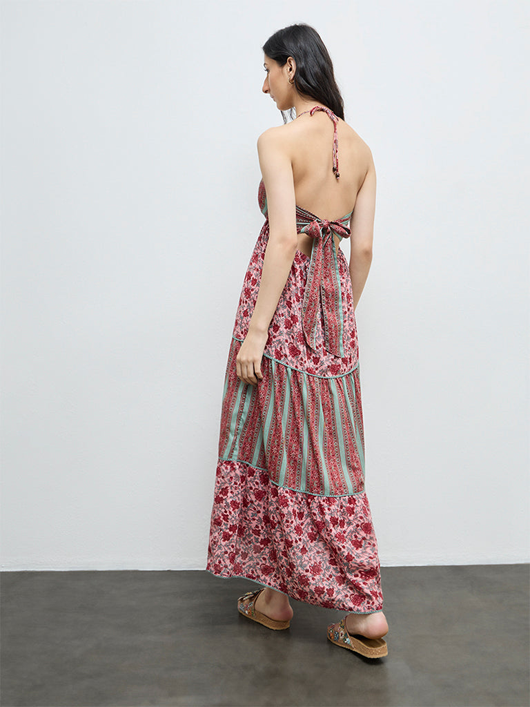 Bombay Paisley Pink Floral Cotton A-Line Dress