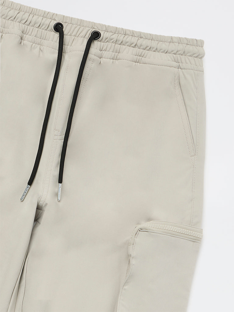 Y&F Kids Boys Beige Mid-Rise Cargo Pants