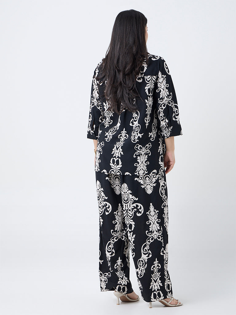 Gia Black Printed Shirt