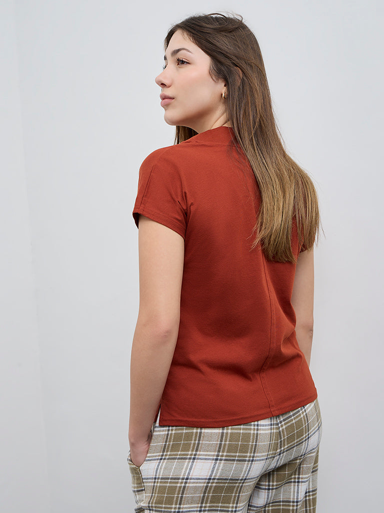 Wunderlove Olive Checkered High-Rise Cotton Pyjamas