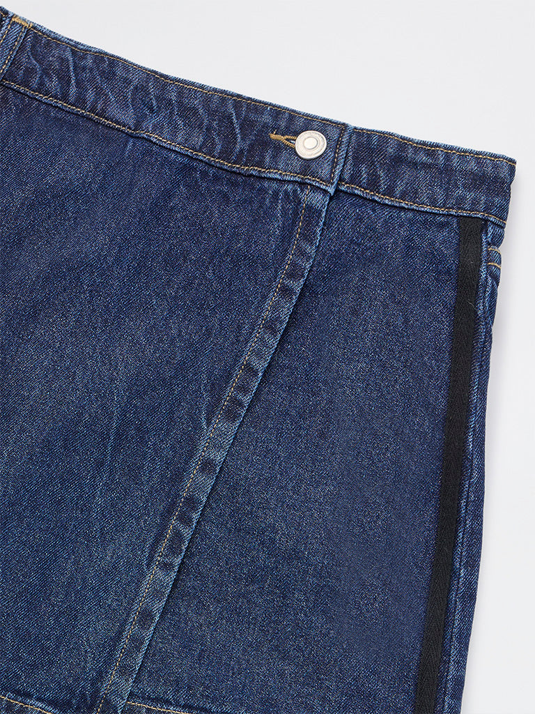 Y&F Kids Girls Dark Blue Denim Skorts