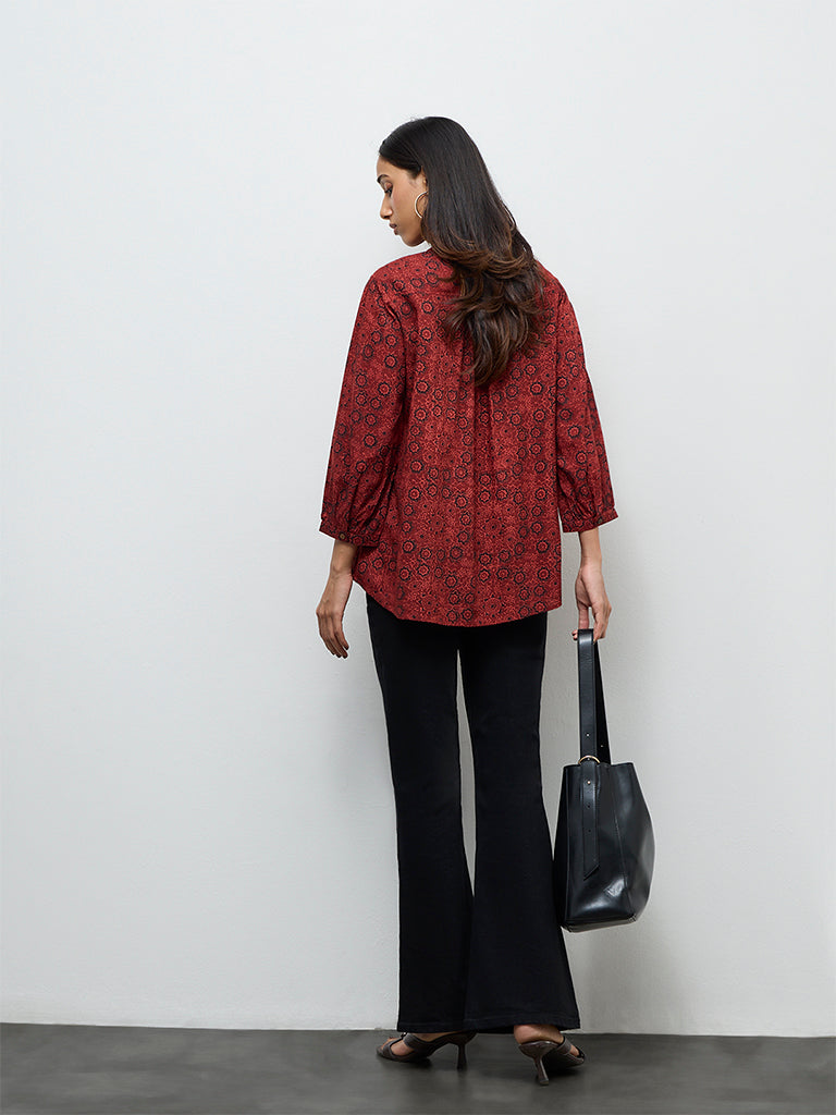 Utsa Rust Printed Tunic