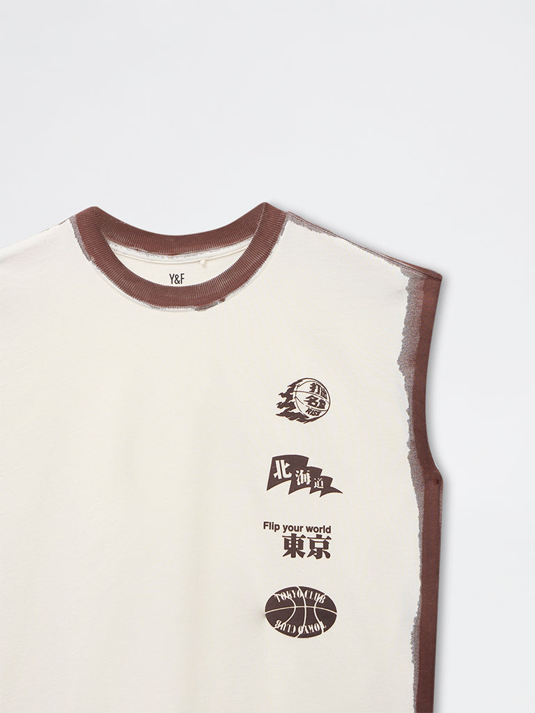Boys Off-White Printed T-Shirt