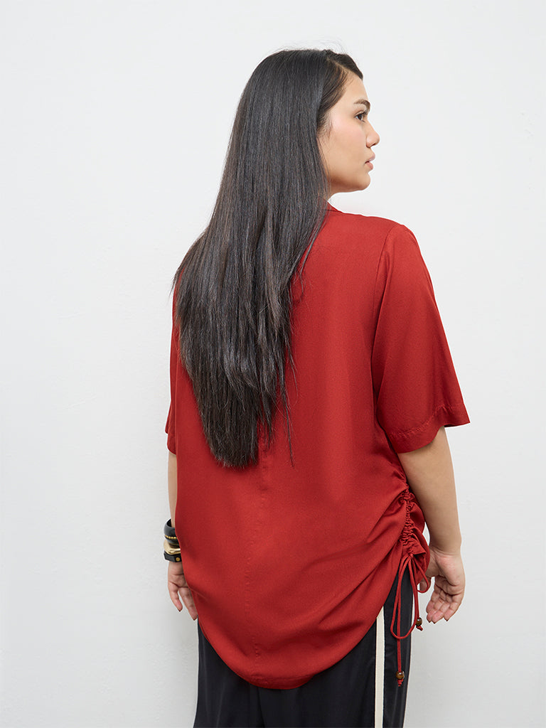 Gia Rust Ruched Blouse