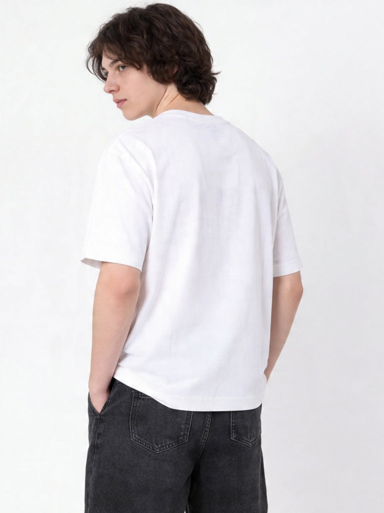Y&F Kids Boys Off-White Boston Graphic Print Cotton T-Shirt