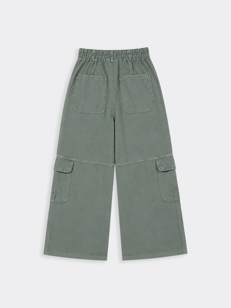 Girls Sage Pocket Mid-Rise Regular Fit Cotton Cargo Pants