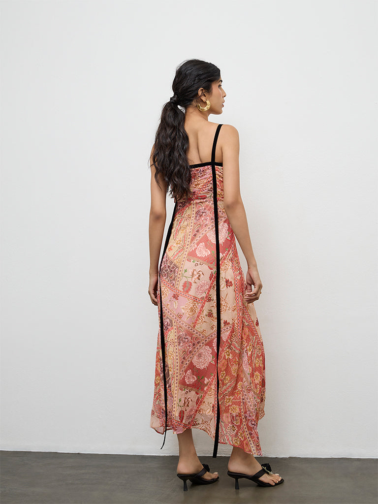 LOV Multicolor Printed Empire A-Line Dress