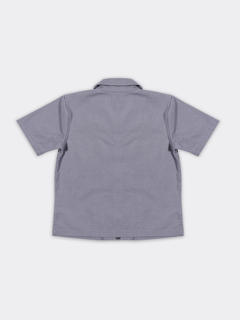 Boys Grey Solid Cotton Regular Fit Short Sleeve Shirt
