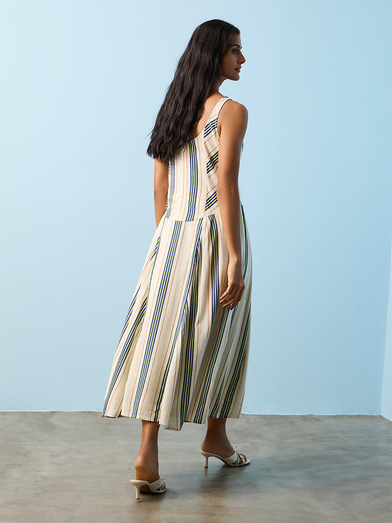 LOV Multicolour Striped A-Line Dress