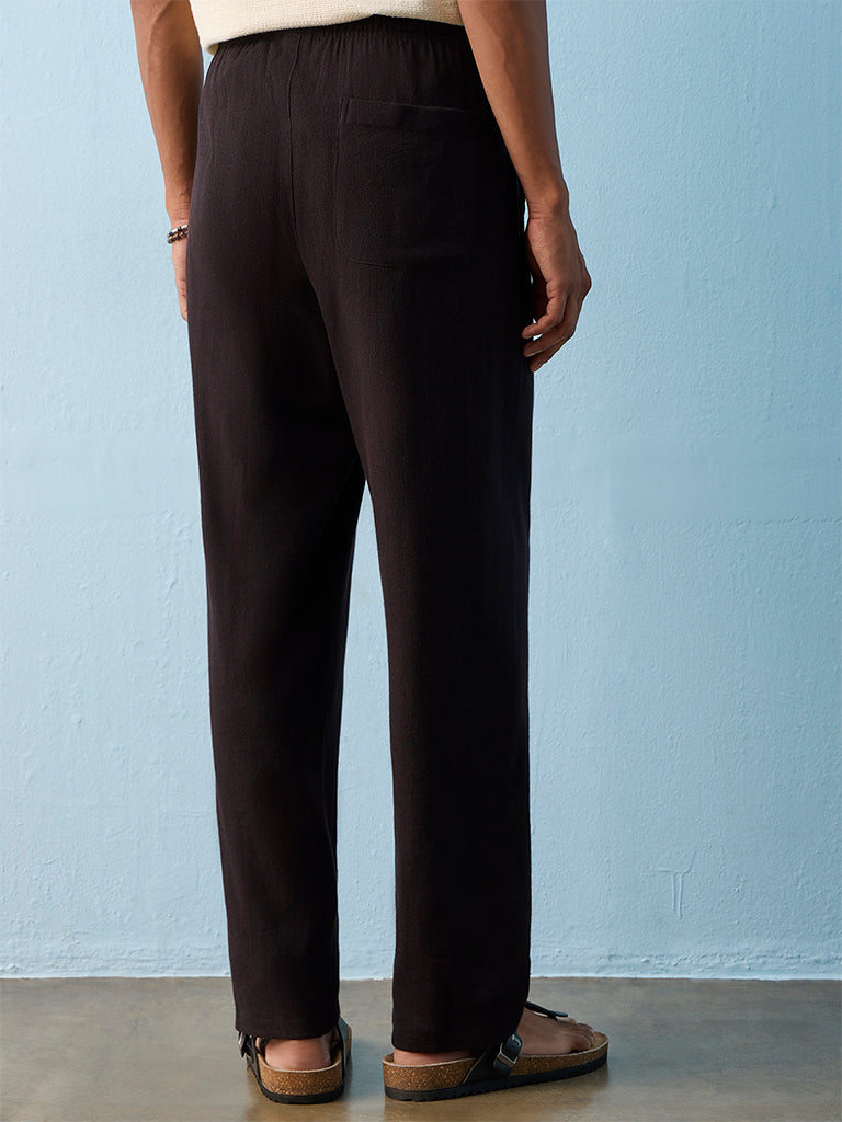 ETA Black Relaxed-Fit Mid-Rise Cotton-Blend Chinos