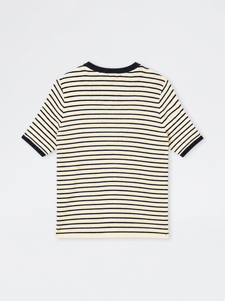 Gia Cream Striped Sweater