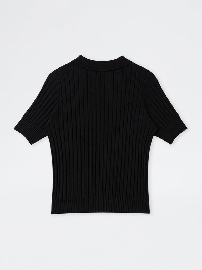 Gia Black Self-Striped Sweater