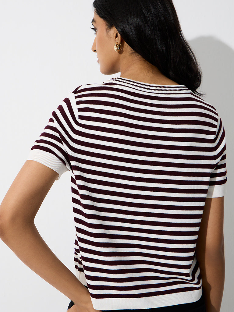 LOV Wine Striped T-Shirt