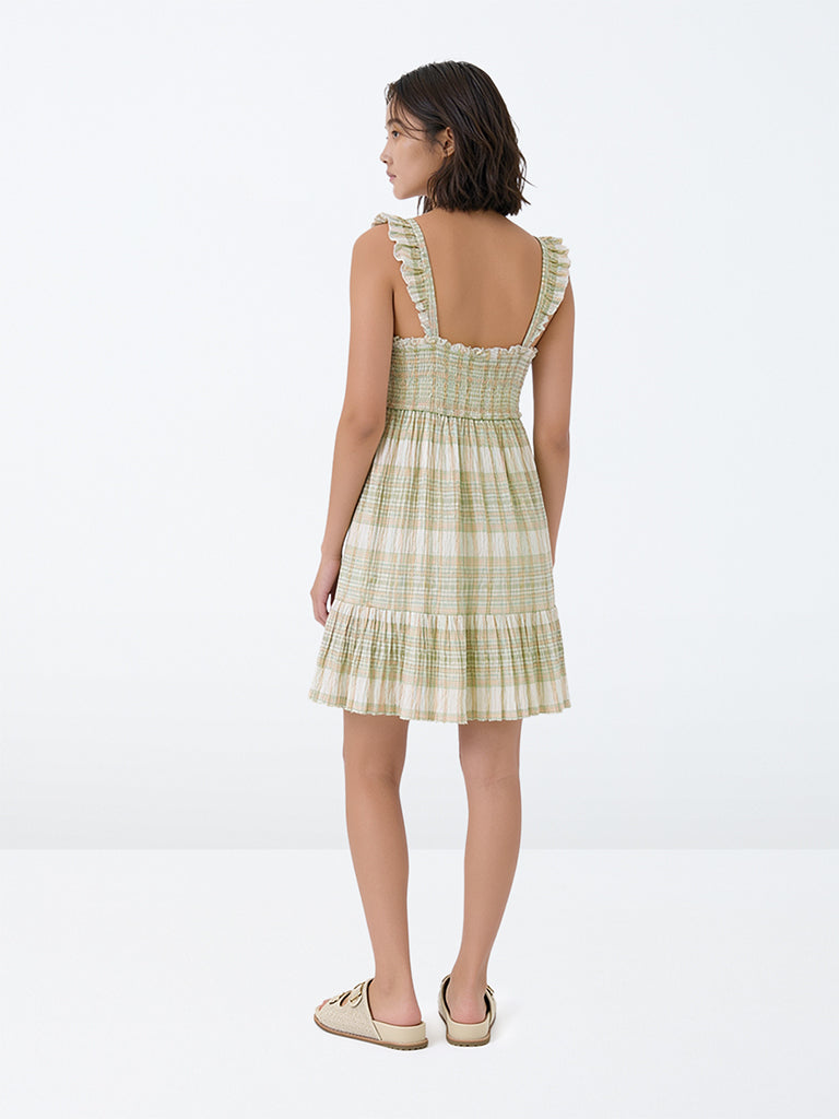 Girls Multicolor Striped Cotton-Blend A-Line Dress