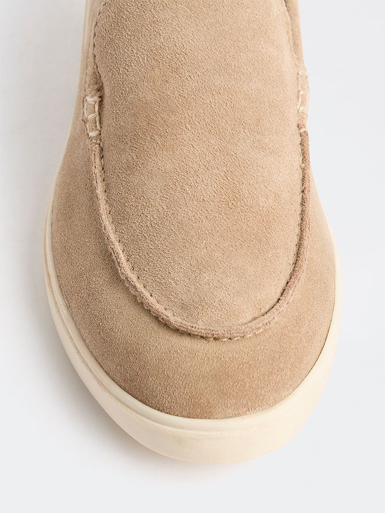 SOLEPLAY Beige Suede Loafers