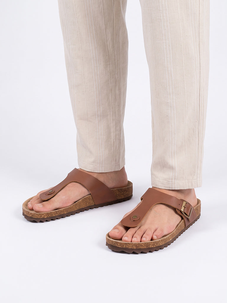 SOLEPLAY Tan Thong-Strap Sandals