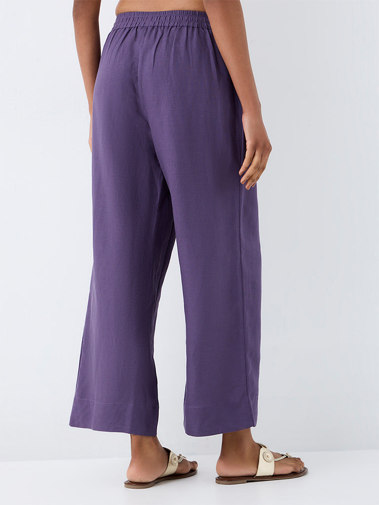 Zuba Violet Solid Pants