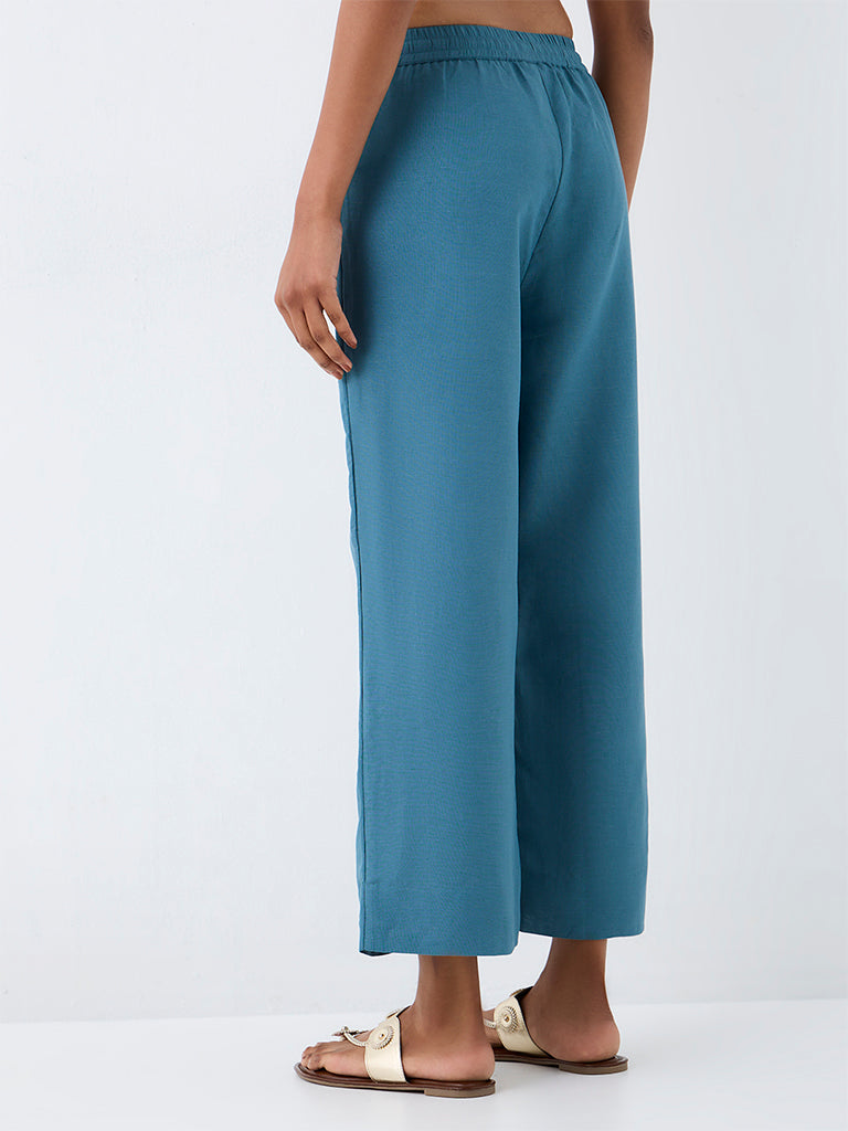 Zuba Teal Solid Pants