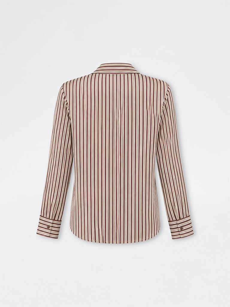 Gia Brown Striped Shirt