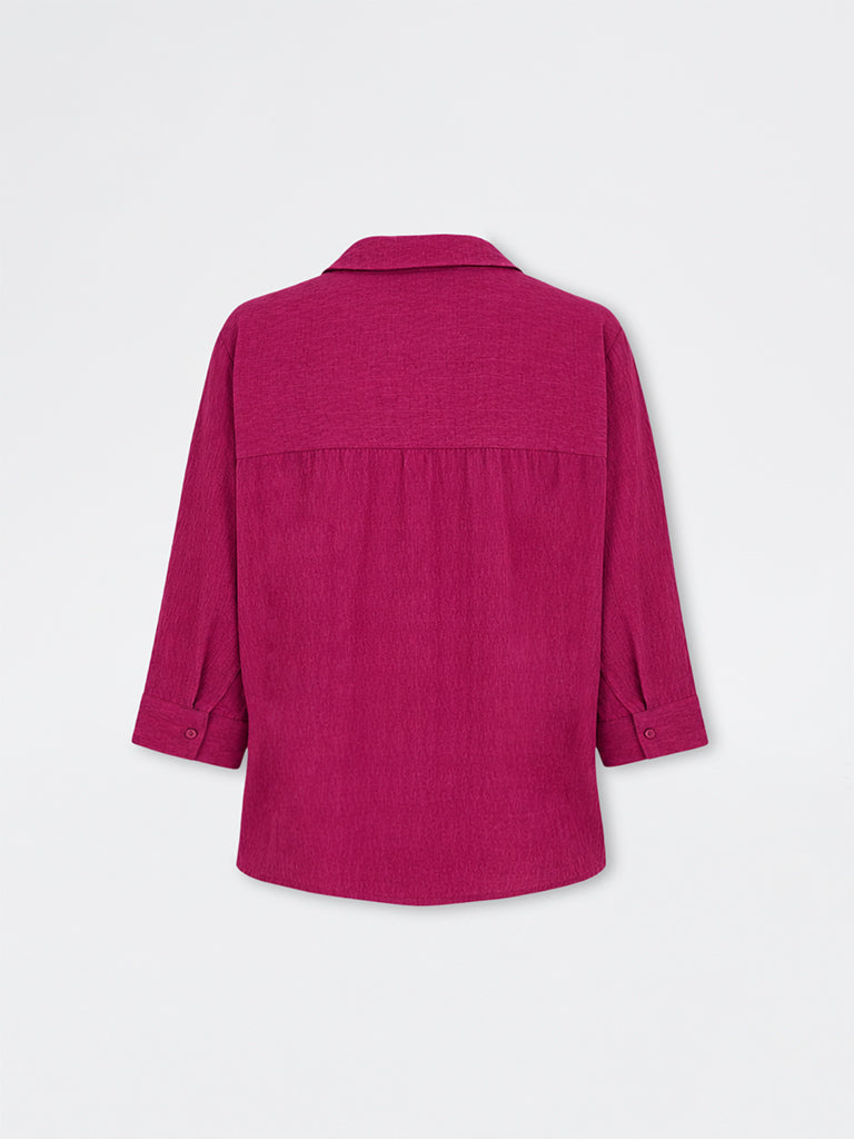 Gia Fuchsia Textured Shirt