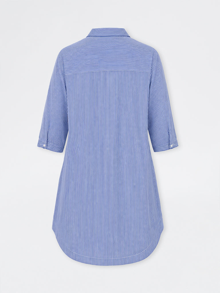 Gia Blue Striped Cotton Dress