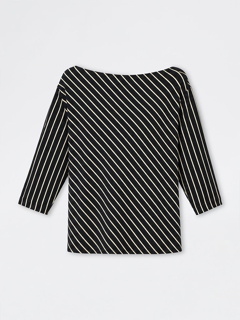 Gia Black Striped Blouse
