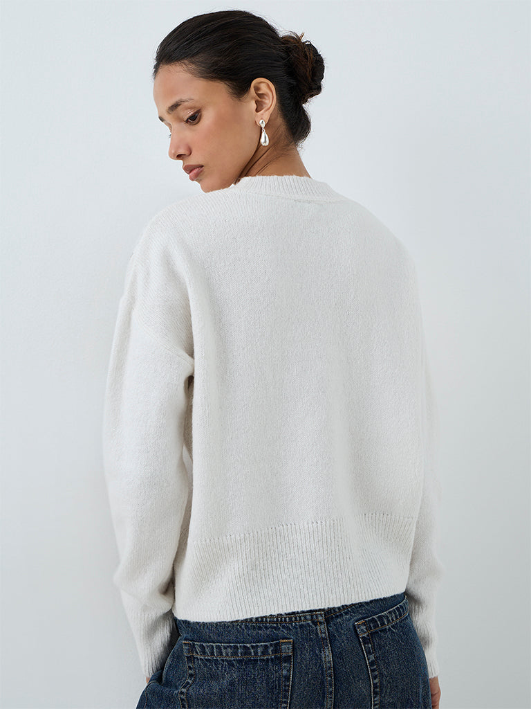 LOV White Embellished Sweater