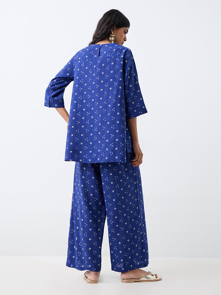 Utsa Dark Blue Sequin Embellished Tunic