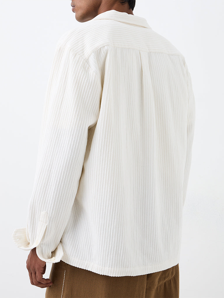 ETA Off-White Botanical Design Relaxed-Fit Cotton Shirt