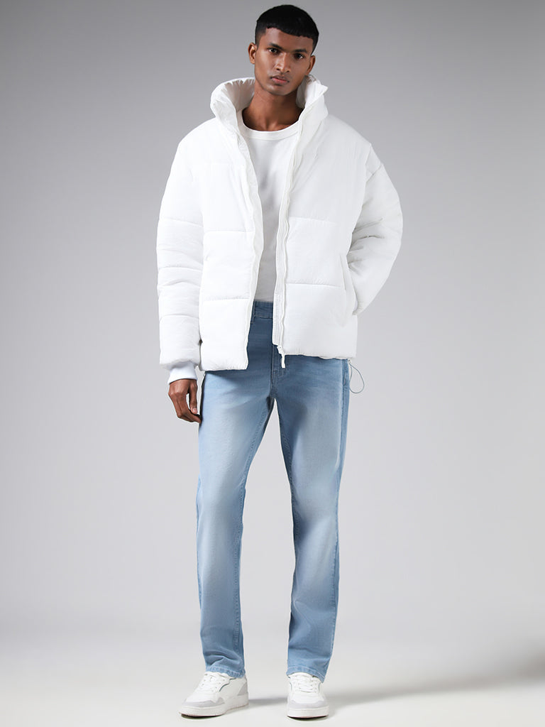 Nuon Ice Blue Relaxed-Fit Mid-Rise Jeans