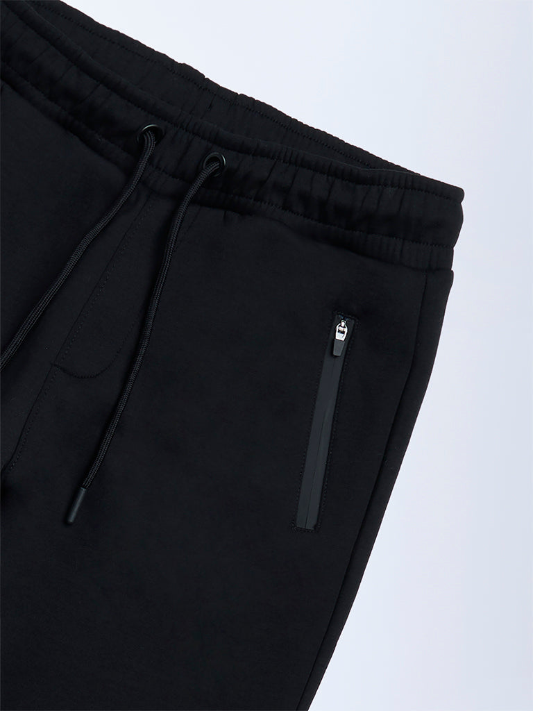 Y&F Kids Boys Black Typographic Mid-Rise Pants