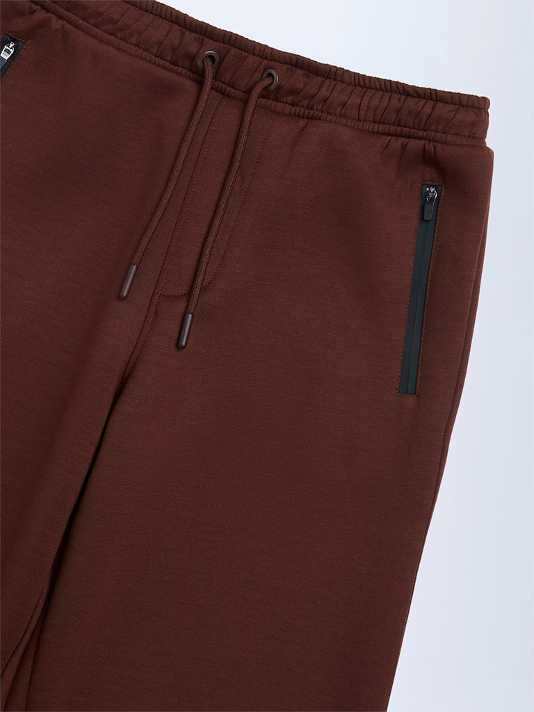 Y&F Kids Boys Dark Brown Printed Mid-Rise Pants