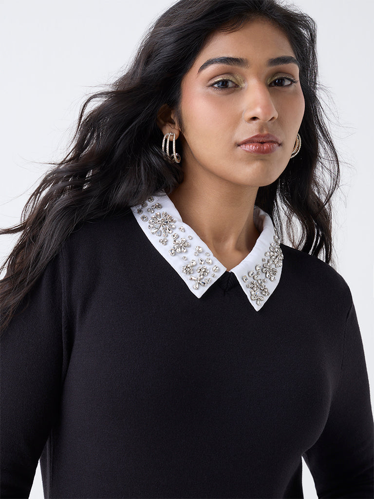 Gia Black Embellished Sweater