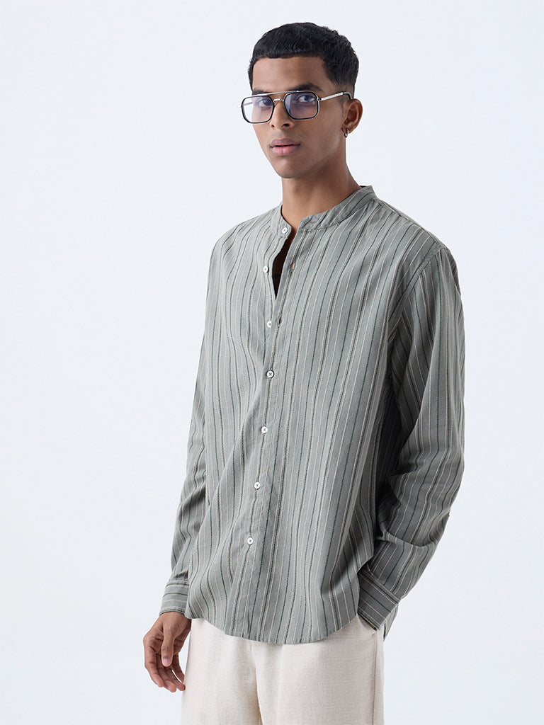 ETA Sage Striped Relaxed-Fit Cotton Shirt