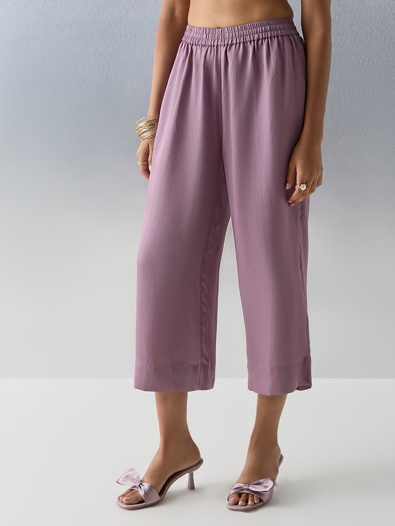 Zuba Purple Solid Pants