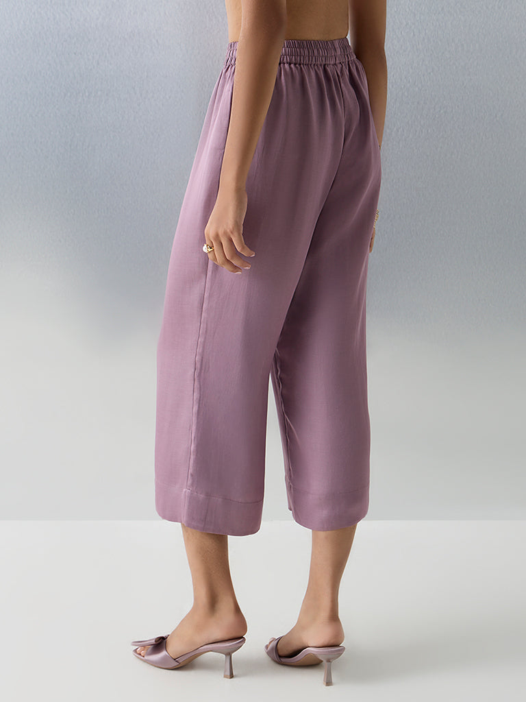 Zuba Purple Solid Pants