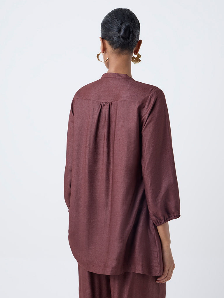 Zuba Wine Embroidered Tunic