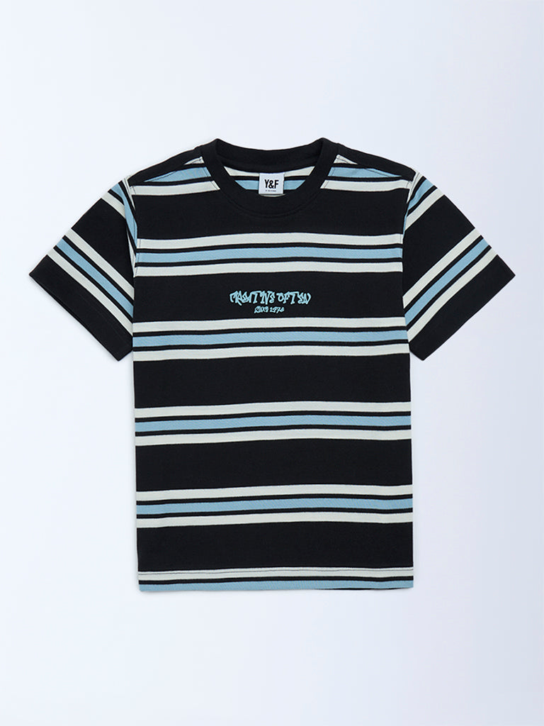 Boys Multicolour Striped T-Shirt